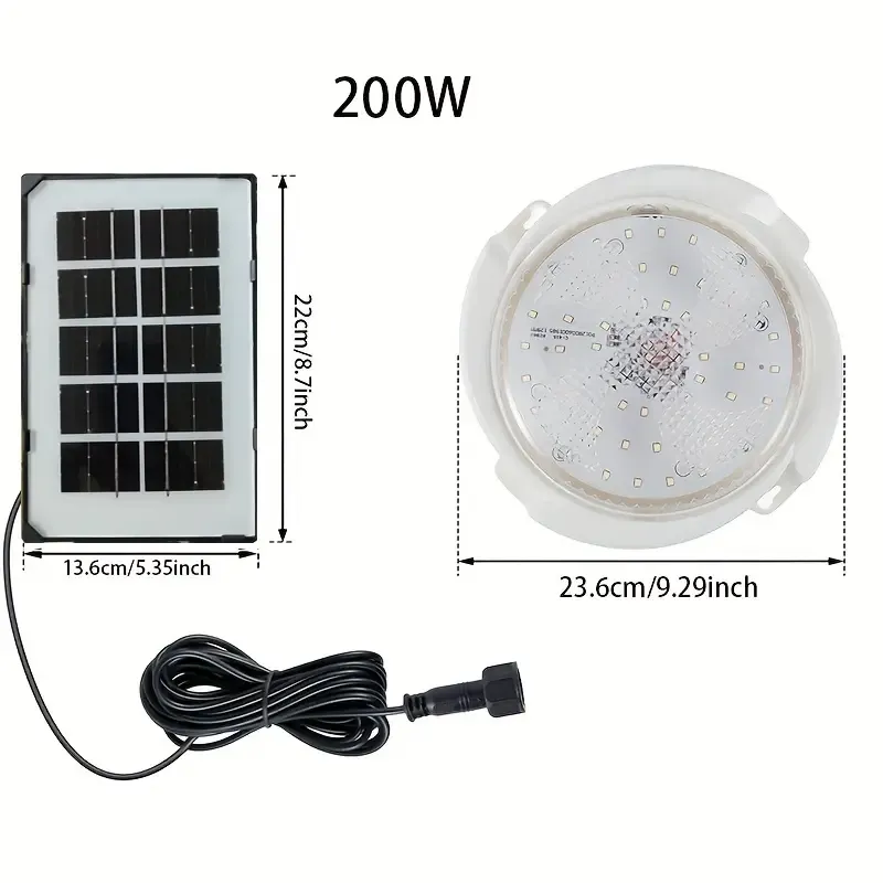 1pc Solar LED Ceiling Light, Indoor Balcony Garden Ceiling Light, Waterproof Outdoor Garden Decoration, Home Porch Smart Light