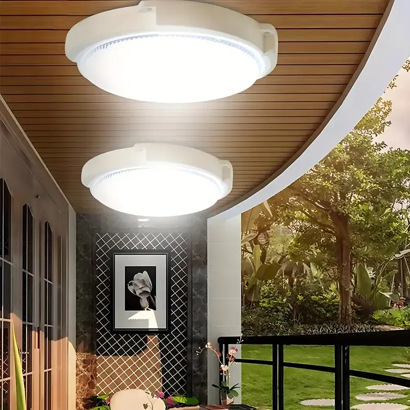 1pc Solar LED Ceiling Light, Indoor Balcony Garden Ceiling Light, Waterproof Outdoor Garden Decoration, Home Porch Smart Light