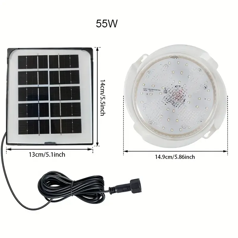 1pc Solar LED Ceiling Light, Indoor Balcony Garden Ceiling Light, Waterproof Outdoor Garden Decoration, Home Porch Smart Light