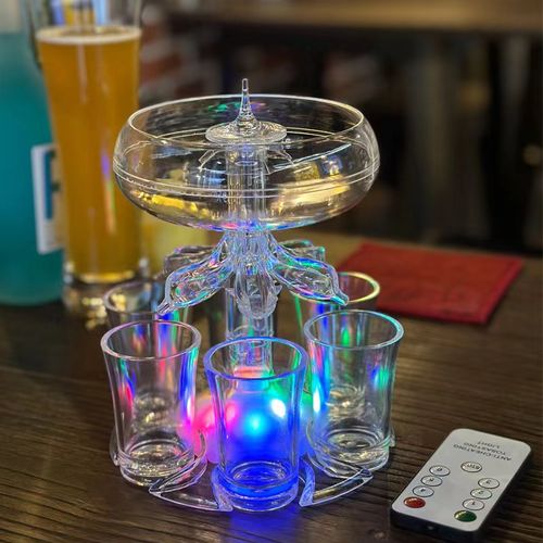 Acrylic Wine Dispenser Set With 6 Cups - Transparent, Imitation Glass Design For Parties & Gatherings