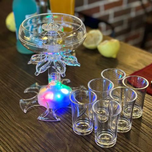 Acrylic Wine Dispenser Set With 6 Cups - Transparent, Imitation Glass Design For Parties & Gatherings
