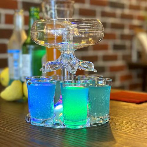 Acrylic Wine Dispenser Set With 6 Cups - Transparent, Imitation Glass Design For Parties & Gatherings