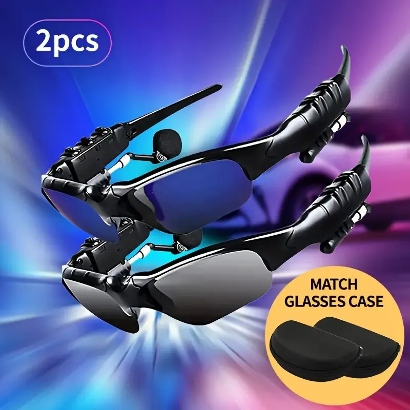Smart Driving Glasses With Wireless Headphones For Music, Calls & Navigation, Glasses Stereo Wireless Headphones With Microphone Glasses Noise Cancelling Earphones Sports Headphones, Stereo Earphones Wireless Headset With Mic Glasses