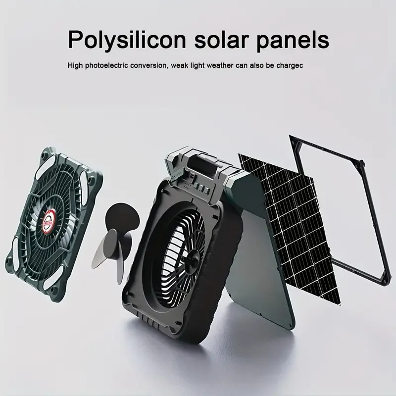 Camping Fan With LED Lanterns, USB Power Portable Outdoor Tent Fan, Static Strong Wind, Hook, Suitable For Picnic, Barbecue, Fishing