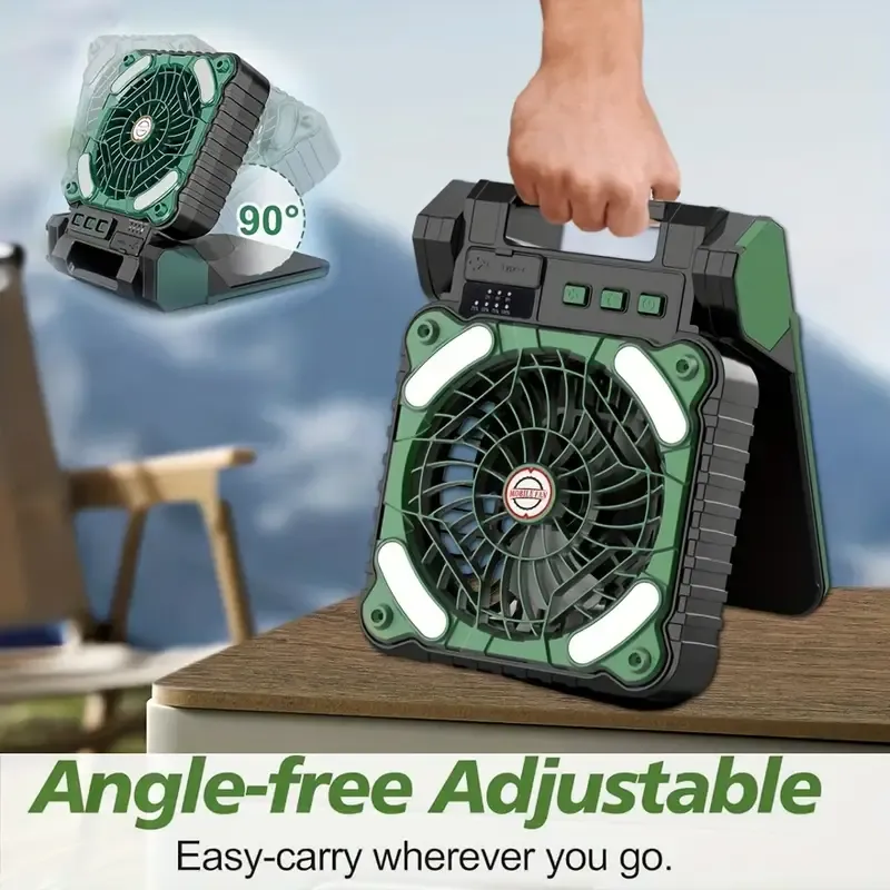 Camping Fan With LED Lanterns, USB Power Portable Outdoor Tent Fan, Static Strong Wind, Hook, Suitable For Picnic, Barbecue, Fishing