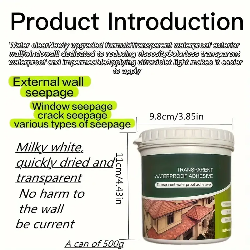 500g 17.6oz Invisible Waterproof Agent, Waterproof Insulation Sealant, Super Strong Bonding Sealant, Invisible Waterproof Leak-proof Agent