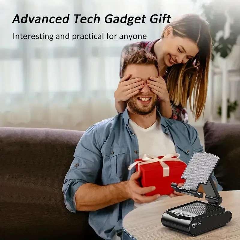 Cell Phone Stand With Wireless Speaker And Non-slip Base, Suitable For Indoor And Outdoor And Desktop, Dad's Gifts, Gifts For Family And Friends, Portable Mobile Phone Stand Speaker For Party Camping