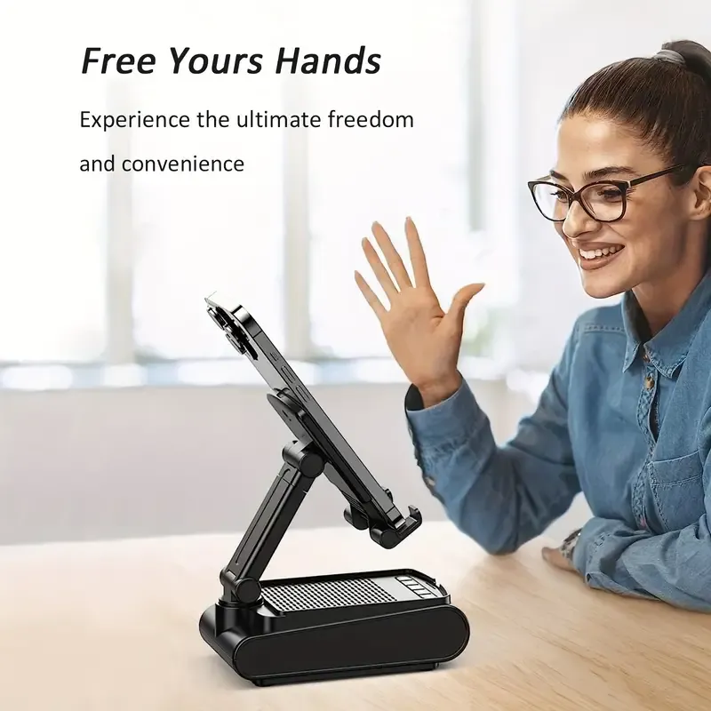 Cell Phone Stand With Wireless Speaker And Non-slip Base, Suitable For Indoor And Outdoor And Desktop, Dad's Gifts, Gifts For Family And Friends, Portable Mobile Phone Stand Speaker For Party Camping