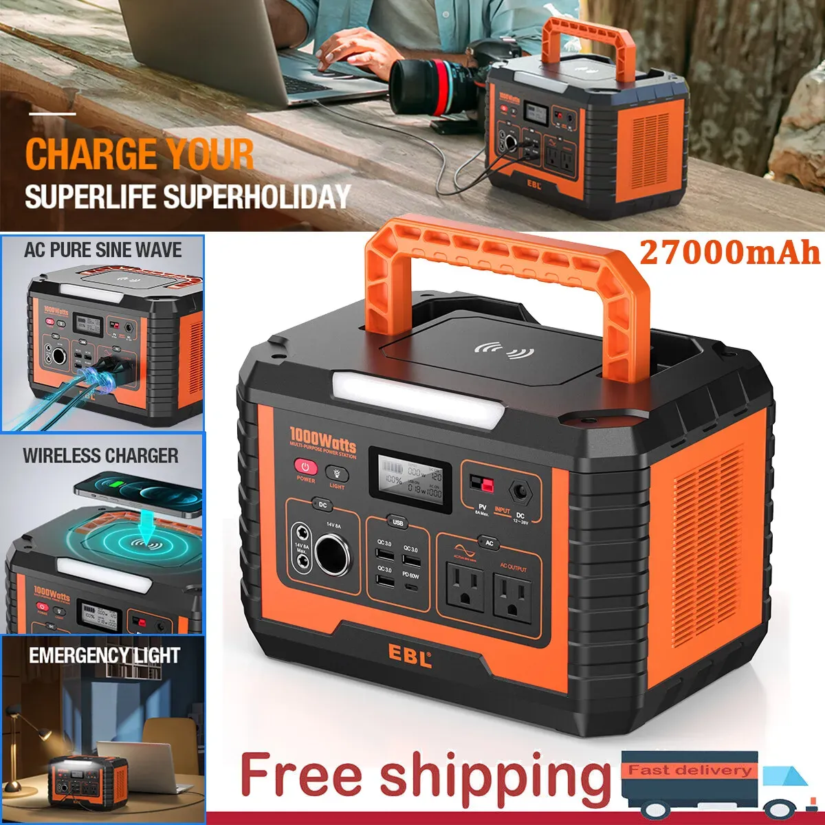 🔥💥Outdoor Portable Power Station✨🚀50% limite de tempo🚀Dinheiro na entrega em Accra