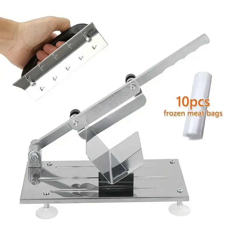 Stainless Steel Manual Mandoline Slicer - Adjustable Thickness Kitchen Cutting Tool for Meat, Fruit, and Vegetables - 1pc