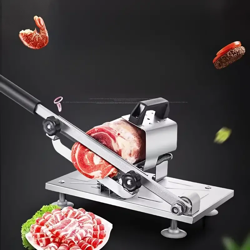 Stainless Steel Manual Mandoline Slicer - Adjustable Thickness Kitchen Cutting Tool for Meat, Fruit, and Vegetables - 1pc