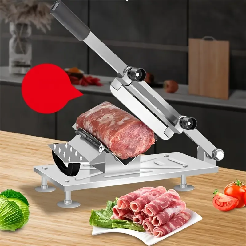 Stainless Steel Manual Mandoline Slicer - Adjustable Thickness Kitchen Cutting Tool for Meat, Fruit, and Vegetables - 1pc