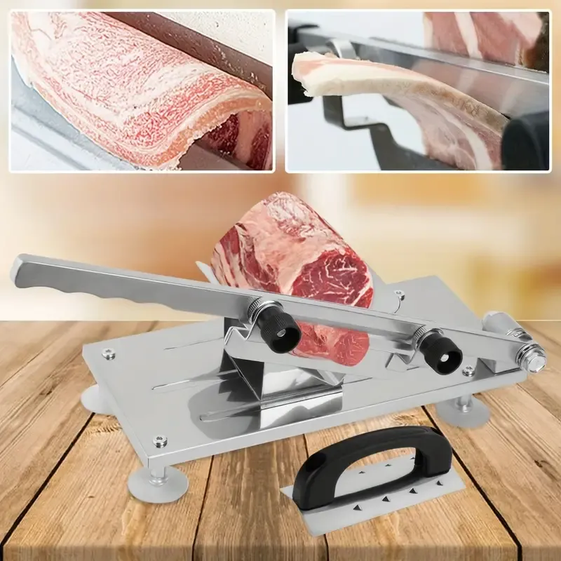 Stainless Steel Manual Mandoline Slicer - Adjustable Thickness Kitchen Cutting Tool for Meat, Fruit, and Vegetables - 1pc