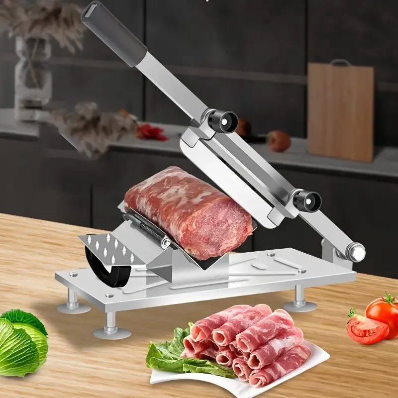 Stainless Steel Manual Mandoline Slicer - Adjustable Thickness Kitchen Cutting Tool for Meat, Fruit, and Vegetables - 1pc