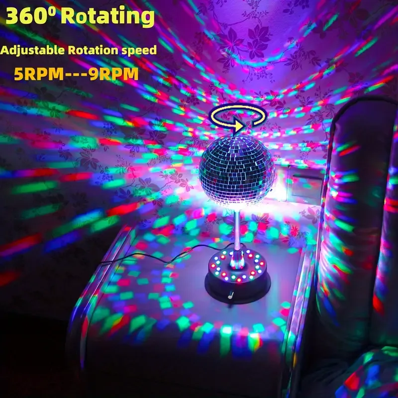 Rotating mirror disco ball lightd