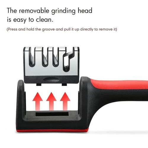 Professional 4-Stage Knife Sharpener: Sharpen Your Knives with stainless steels, Platic & Ceramic Stones!