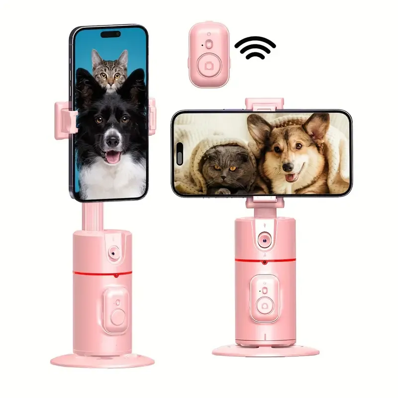 Auto Face Tracking Tripod, Auto Tracking Phone Holder, No App Required, 360° Rotation Face Body Phone Camera Mount Smart Shooting Phone Tracking Holder With Remote Gesture Control For Vlog, Streaming, Video