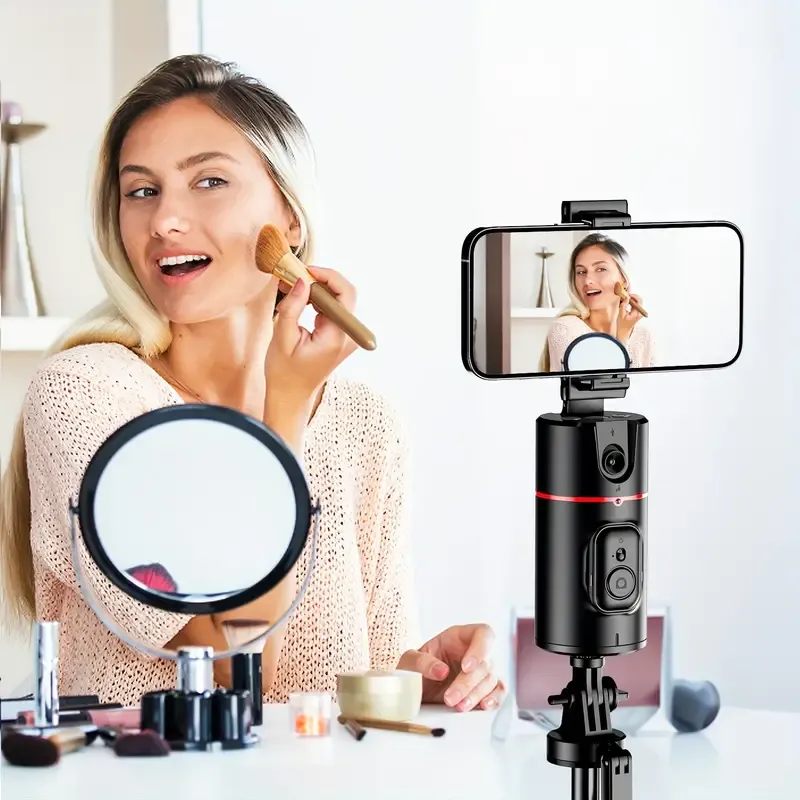 Auto Face Tracking Tripod, Auto Tracking Phone Holder, No App Required, 360° Rotation Face Body Phone Camera Mount Smart Shooting Phone Tracking Holder With Remote Gesture Control For Vlog, Streaming, Video