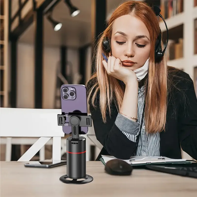 Auto Face Tracking Tripod, Auto Tracking Phone Holder, No App Required, 360° Rotation Face Body Phone Camera Mount Smart Shooting Phone Tracking Holder With Remote Gesture Control For Vlog, Streaming, Video