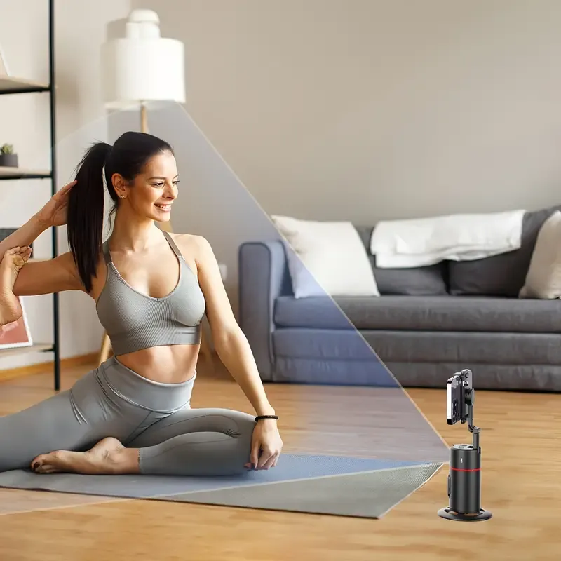 Auto Face Tracking Tripod, Auto Tracking Phone Holder, No App Required, 360° Rotation Face Body Phone Camera Mount Smart Shooting Phone Tracking Holder With Remote Gesture Control For Vlog, Streaming, Video