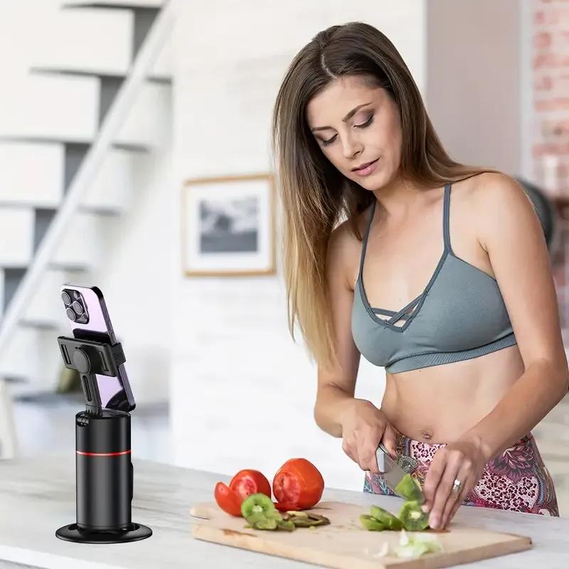 Auto Face Tracking Tripod, Auto Tracking Phone Holder, No App Required, 360° Rotation Face Body Phone Camera Mount Smart Shooting Phone Tracking Holder With Remote Gesture Control For Vlog, Streaming, Video