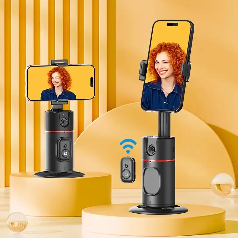 Auto Face Tracking Tripod, Auto Tracking Phone Holder, No App Required, 360° Rotation Face Body Phone Camera Mount Smart Shooting Phone Tracking Holder With Remote Gesture Control For Vlog, Streaming, Video