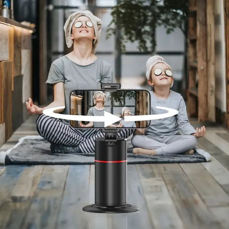 Auto Face Tracking Tripod, Auto Tracking Phone Holder, No App Required, 360° Rotation Face Body Phone Camera Mount Smart Shooting Phone Tracking Holder With Remote Gesture Control For Vlog, Streaming, Video
