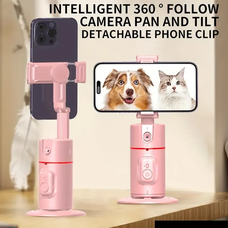 Auto Face Tracking Tripod, Auto Tracking Phone Holder, No App Required, 360° Rotation Face Body Phone Camera Mount Smart Shooting Phone Tracking Holder With Remote Gesture Control For Vlog, Streaming, Video