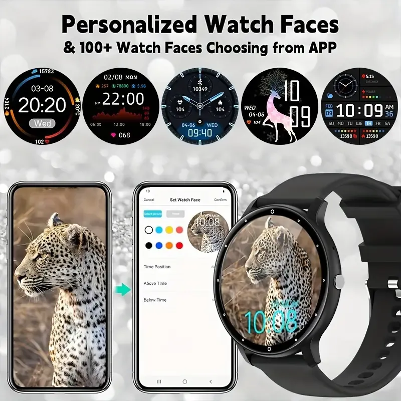 1pc Smartwatch, 3.53cm Full Touch Screen, Men Full Touch Screen Sport Fitness Watches, Multi-Sport Modes Music-Control Remote-Camera Wireless Call Women Smart Watch, Gifts For Friends Couples Wife Husband