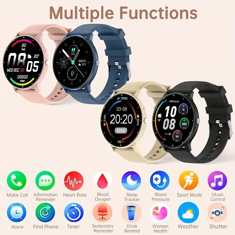 1pc Smartwatch, 3.53cm Full Touch Screen, Men Full Touch Screen Sport Fitness Watches, Multi-Sport Modes Music-Control Remote-Camera Wireless Call Women Smart Watch, Gifts For Friends Couples Wife Husband