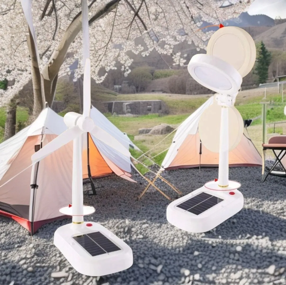 Solar 2 in 1 Rechargeable LED Desk Lamp with Fan,