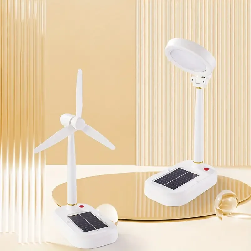 Solar 2 in 1 Rechargeable LED Desk Lamp with Fan,