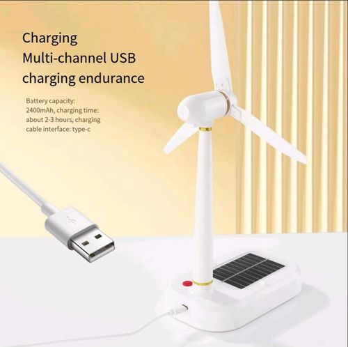 Solar 2 in 1 Rechargeable LED Desk Lamp with Fan,