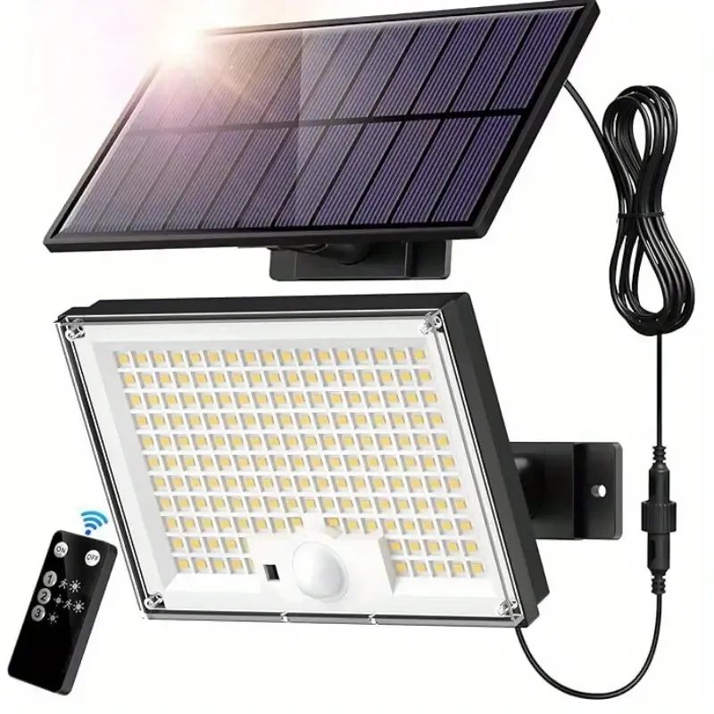 Solar Light, 3 Modes Split Motion Sensor Outdoor Light with Remote Control, Outdoor Wall Light, Solar Flood Light for Yard, Patio, Garden, Garage Indoor