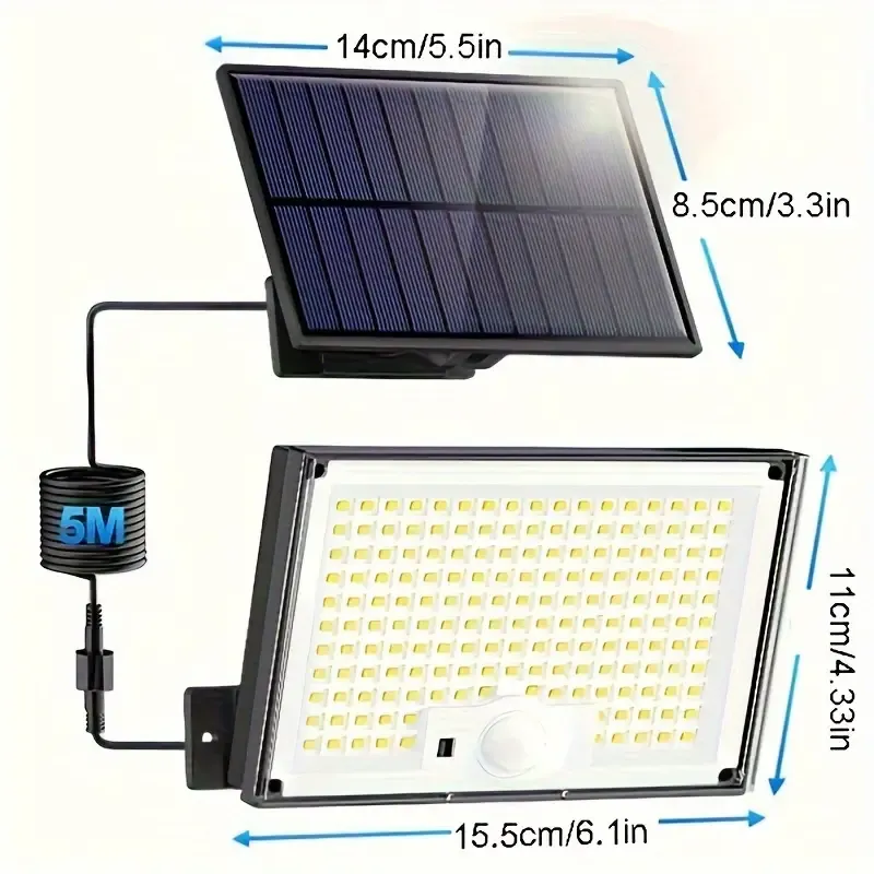 Solar Light, 3 Modes Split Motion Sensor Outdoor Light with Remote Control, Outdoor Wall Light, Solar Flood Light for Yard, Patio, Garden, Garage Indoor
