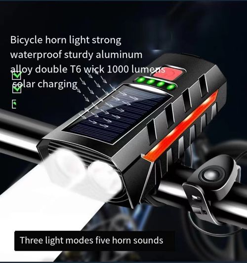 Solar outdoor cycling front and rear lights, super bright for night riding