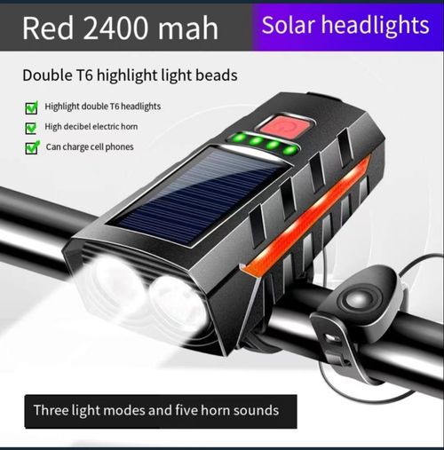 Solar outdoor cycling front and rear lights, super bright for night riding