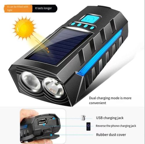 Solar outdoor cycling front and rear lights, super bright for night riding