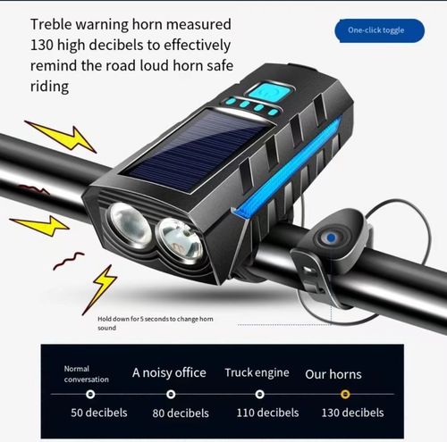 Solar outdoor cycling front and rear lights, super bright for night riding