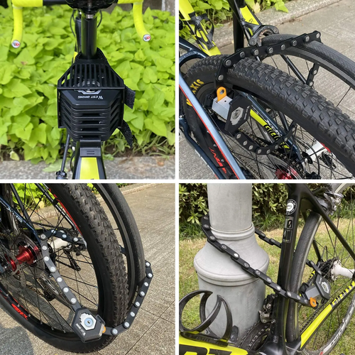 Foldable Bike Lock with Keys - Anti-Theft Alloy U-Lock and Chain