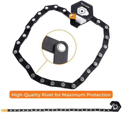 Foldable Bike Lock with Keys - Anti-Theft Alloy U-Lock and Chain