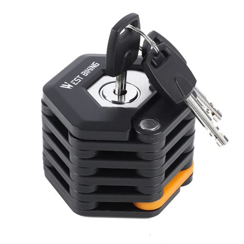 Foldable Bike Lock with Keys - Anti-Theft Alloy U-Lock and Chain