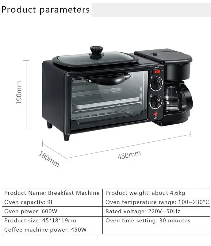 🔥Hot Sale 🔥3 in 1 family breakfast machine