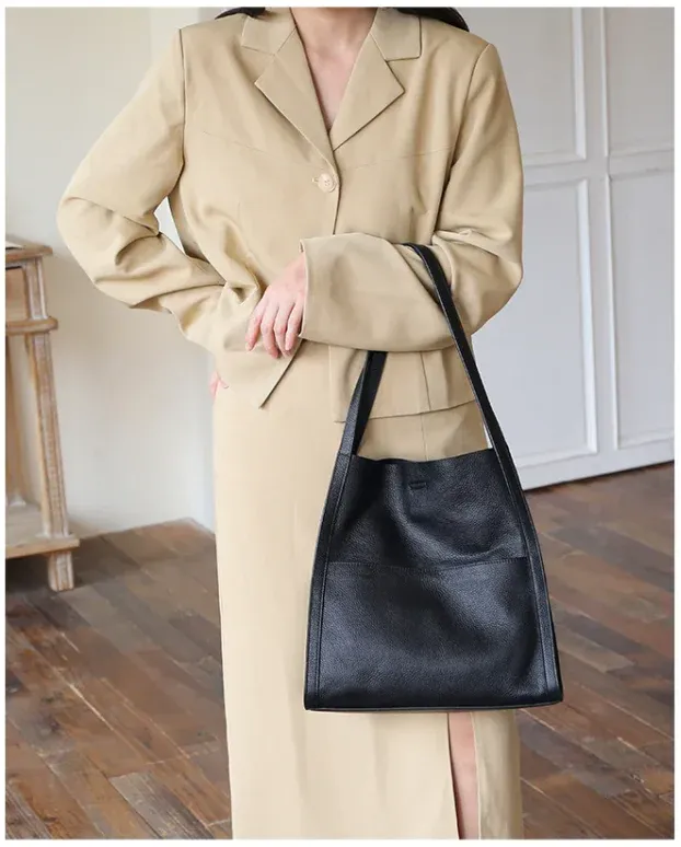 🔥Last Day Promotion 49% OFF⏰Solid color simple genuine leather shoulder bag🔥