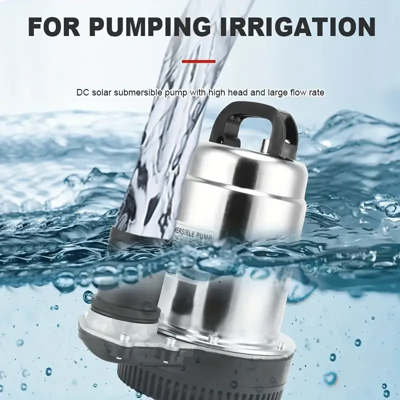 🎉✨👉 Solar Water Pump, Submersible Pump With Stainless Filter Port, DC 12V Deep Well Pump, Stainless Steel Cover, 3000L H 1  Outlet High Lift 8M, For Plants Water Suply, Backyard Home Lawn Garden Farm Irrigation