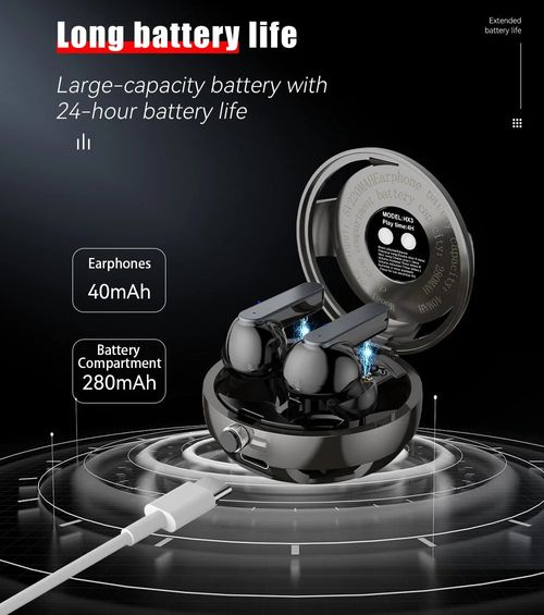 Fashion wireless earbuds with pocket watch design, metal mecha wireless earphones zinc alloy high-end personality ultra-low latency e-sports Bluetooth headset