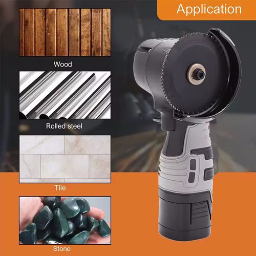 Portable Cordless Angle Grinder, 12V Mini Cordless Metal Cutting Machine with 2.0Ah Li-ion Battery and Charger, High Power Powerful Angle Grinder Manual Grinding and Cutting Machine