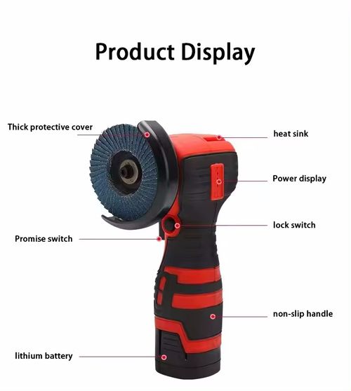 Portable Cordless Angle Grinder, 12V Mini Cordless Metal Cutting Machine with 2.0Ah Li-ion Battery and Charger, High Power Powerful Angle Grinder Manual Grinding and Cutting Machine