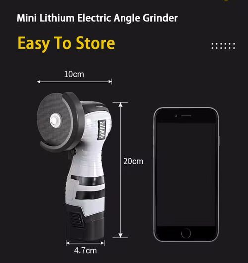 Portable Cordless Angle Grinder, 12V Mini Cordless Metal Cutting Machine with 2.0Ah Li-ion Battery and Charger, High Power Powerful Angle Grinder Manual Grinding and Cutting Machine