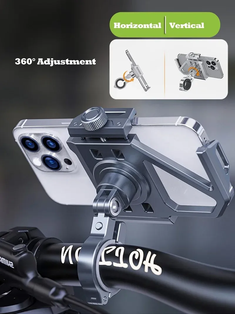 Ride 0 Shake Aluminum Alloy Electric Car Mobile Phone Holder Battery Bicycle Takeaway Rider Special Shockproof Navigation Fixed Mountain Bike Riding Road Mobile Phone Holder